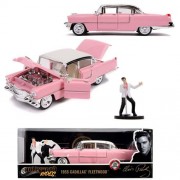 1:24 Scale Diecast - Hollywood Rides - Elvis - 1955 Cadillac Fleetwood (Pink) w/ Elvis