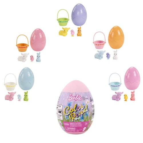 Barbie Dolls - Color Reveal - 8pc Easter Egg Surprise Pets Display