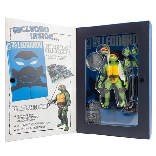 BST AXN Best Action Figures - TMNT - 5" Leonardo + Comic